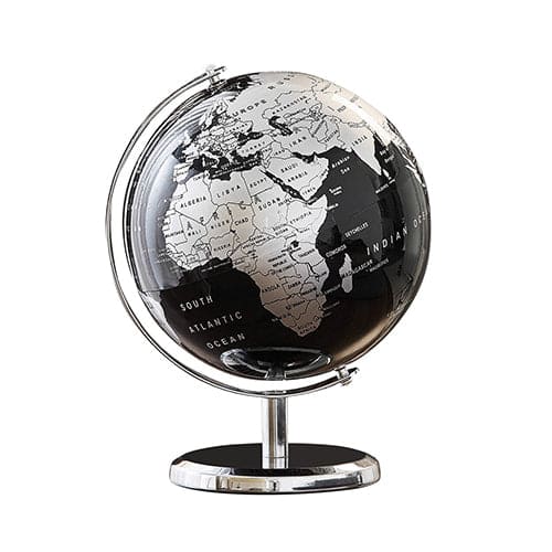 Jordglob Metall (Svart & Silver)