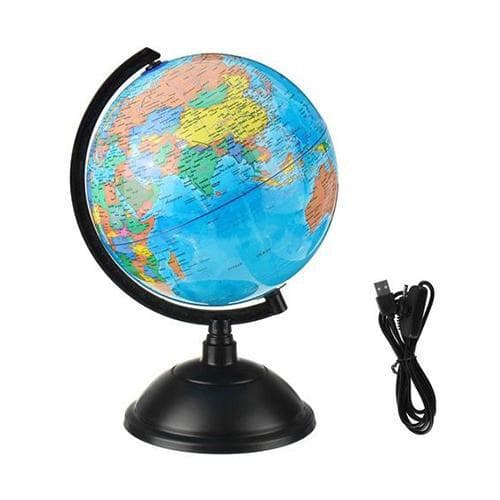 Jordglob Lampa - Usb-Laddare (Med Belysning​)